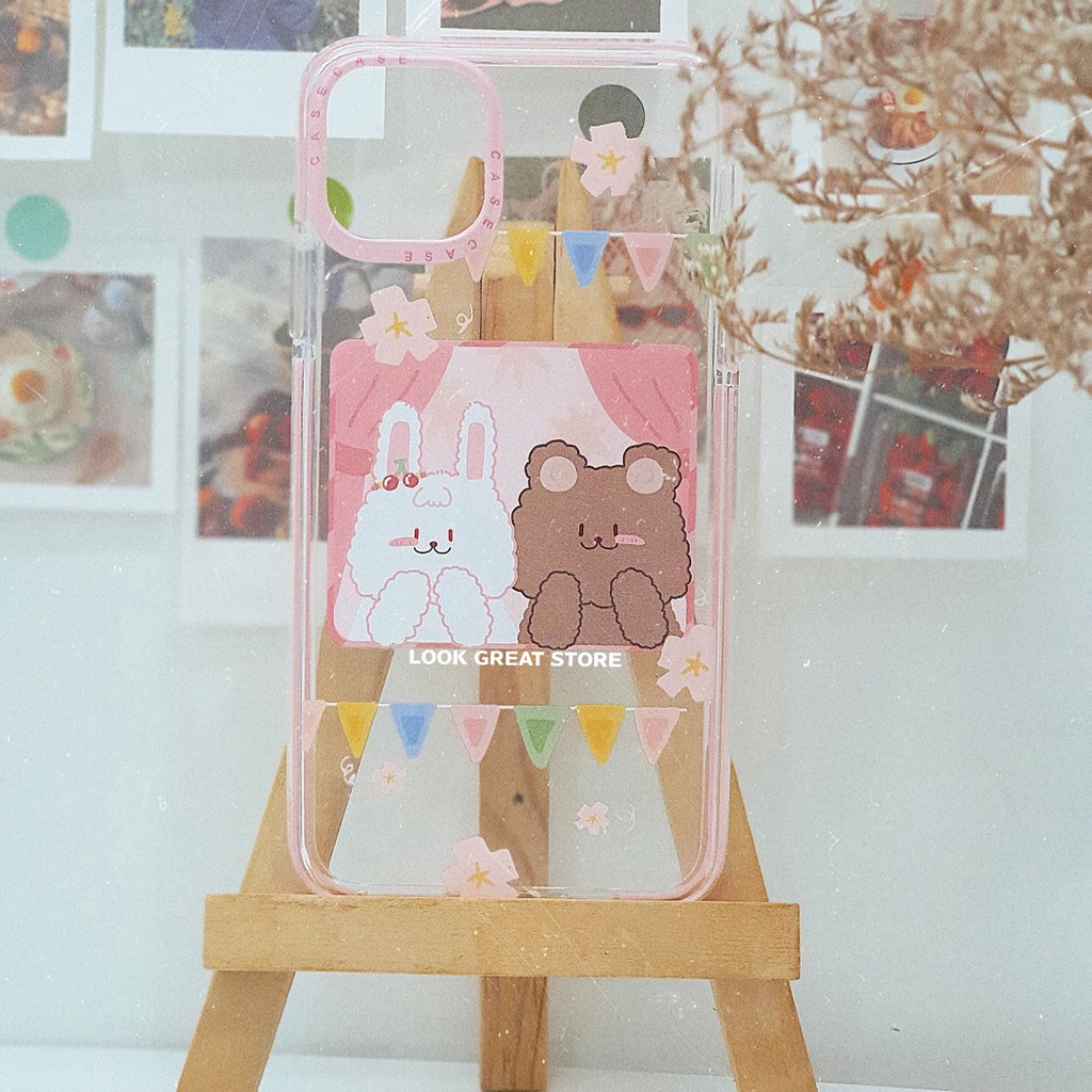 🌟 Look Great! Ốp lưng couple GẤU BROWN & THỎ CONY_E003_Ốp lưng iphone 7Plus, 8Plus, XS Max, 11, 11Pro Max, 12Pro Max