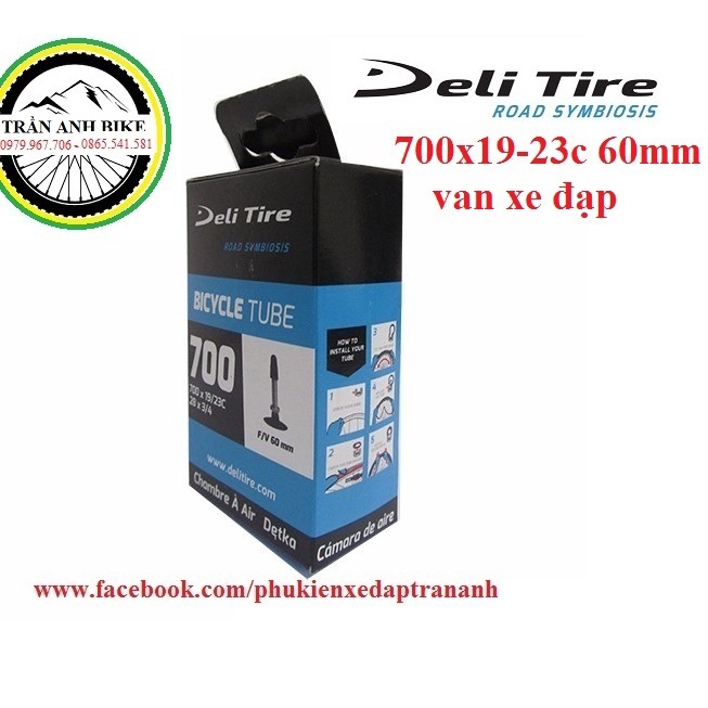 Săm ruột xe đạp dành cho vành 700 x 23c/25c/28c/32c/35c/40c xe đạp đua Deli Tire