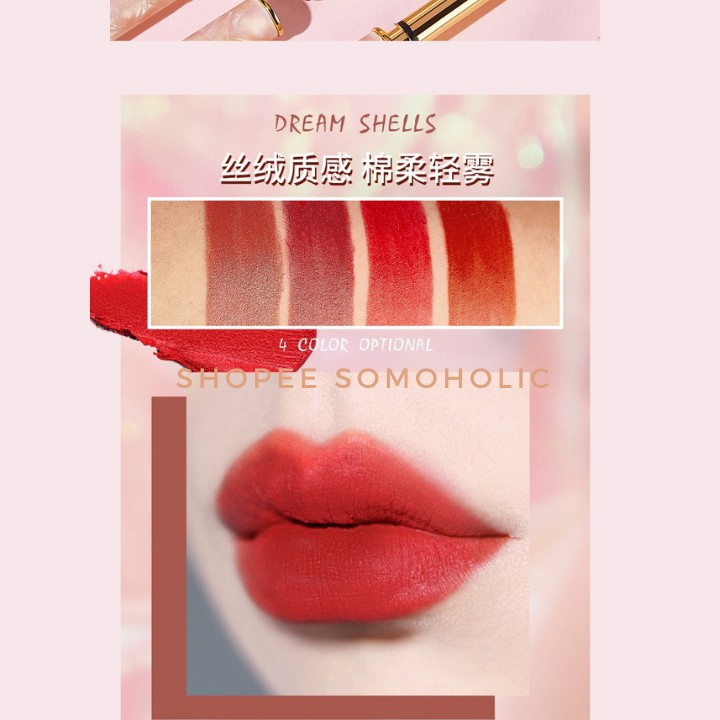 Son Nội Địa Trung Kiss Beauty Chất Kem Nhung Lì Thiết Kế Sang Chảnh Mềm Mịn Môi SM22