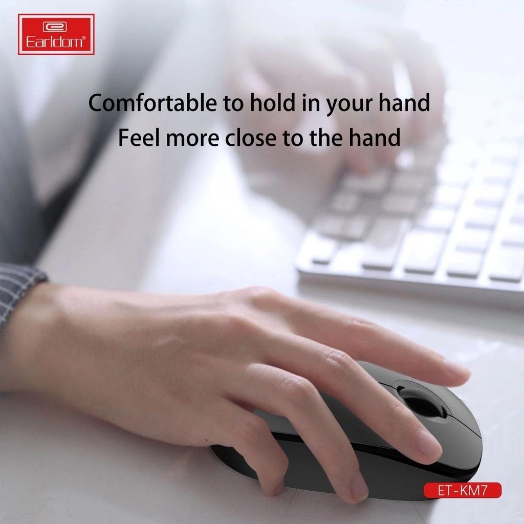 Chuột Máy Tính Không Dây Chính Hãng EARLDOM ET-KM7 1200 DPI Di Chuyển Chuột Mượt Mà Bảo Hành 12 Tháng