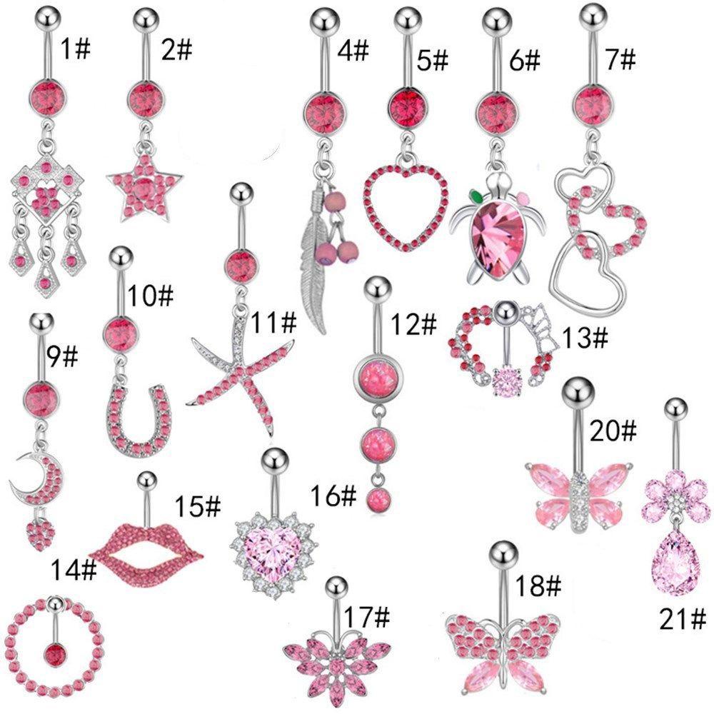 Khuyên Rốn Lủng Lẳng Đính Đá 14G