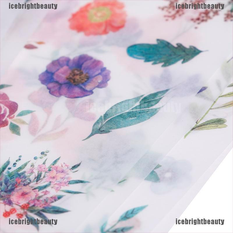 Set 6 tờ sticker dán trang trí hình cá voi/thực vật dễ thương