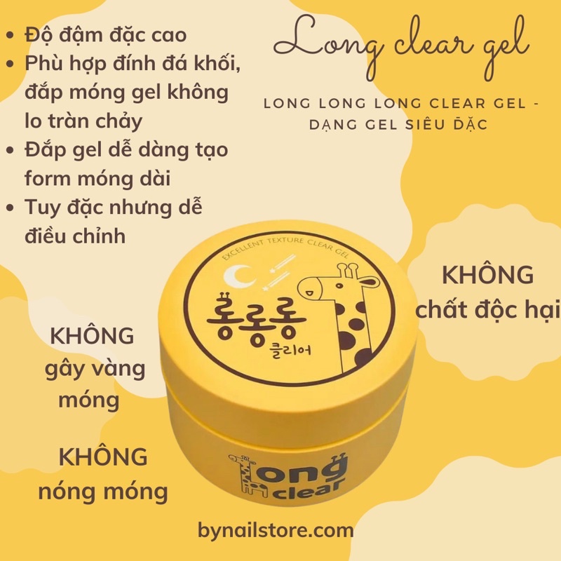 [Blanc dé blue]Long clear gel, gel trong suốt đắp móng, đính đá cao cấp Hàn Quốc giữ form tốt 40g