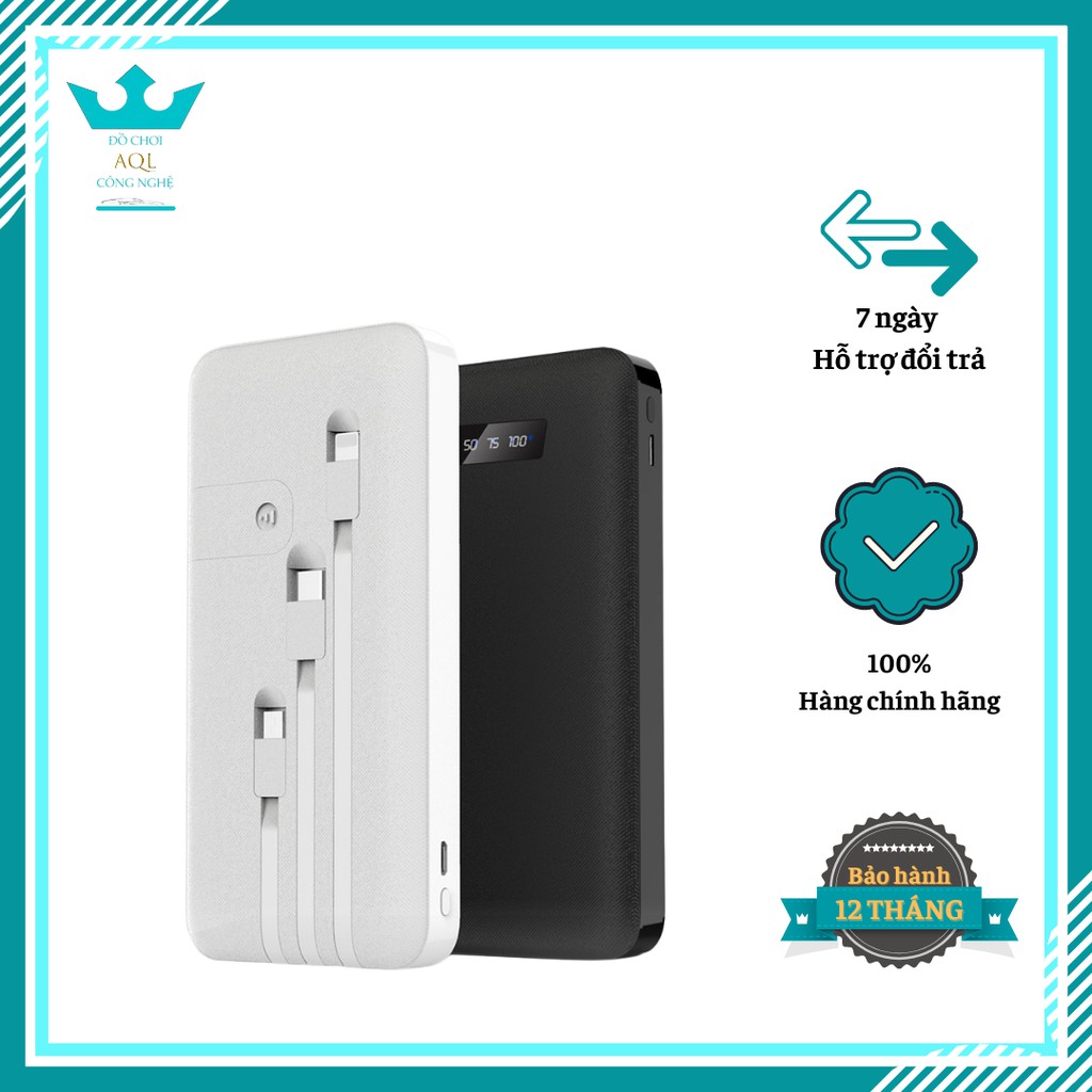 [CHÍNH HÃNG] Pin Sạc Dự Phòng BYZ W10 10.000mAh Màn LCD Hiển Thị Pin Tích Hợp 3 Cổng Sạc Lightining Type C Micro USB