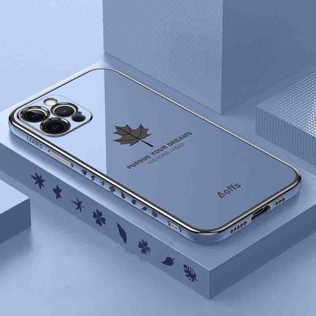 Ốp Điện Thoại Mạ Điện Hình Lá Phong Cho iPhone 6 6S 6Plus 6S Plus iPhone13 iPhone12 iPhone11 Xr Xs Max 7 8Plus SE 2020 R&amp;X