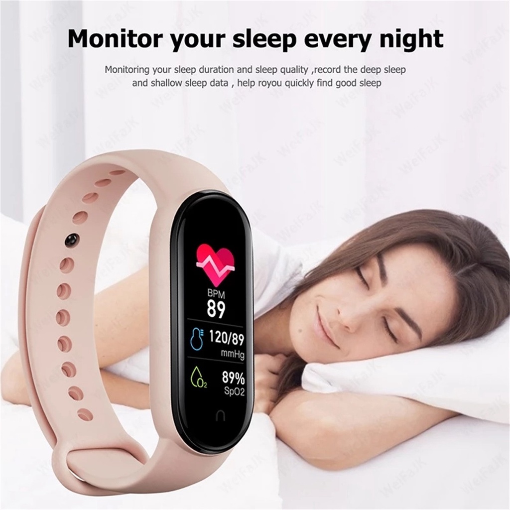 Đồng hồ đeo tay thông minh M6 chống nước IP67 theo dõi sức khỏe kèm phụ kiện