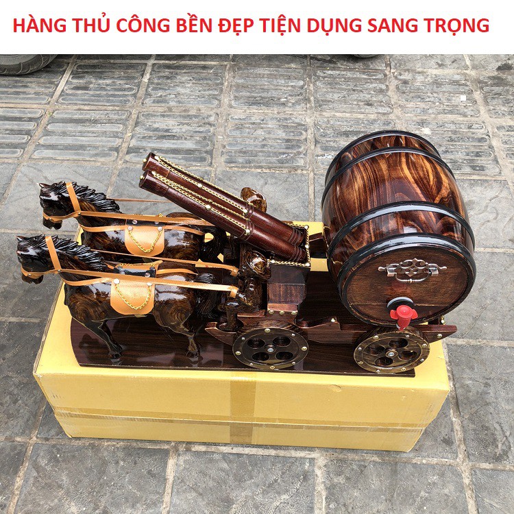 Xe 2 Ngựa Kéo Bình Diệu, Tặng Túi Đựng Diệu Đồ Trưng Bầy Phòng Khách - Làm Quà Biếu Tết Sang Trọng Lịch Sự