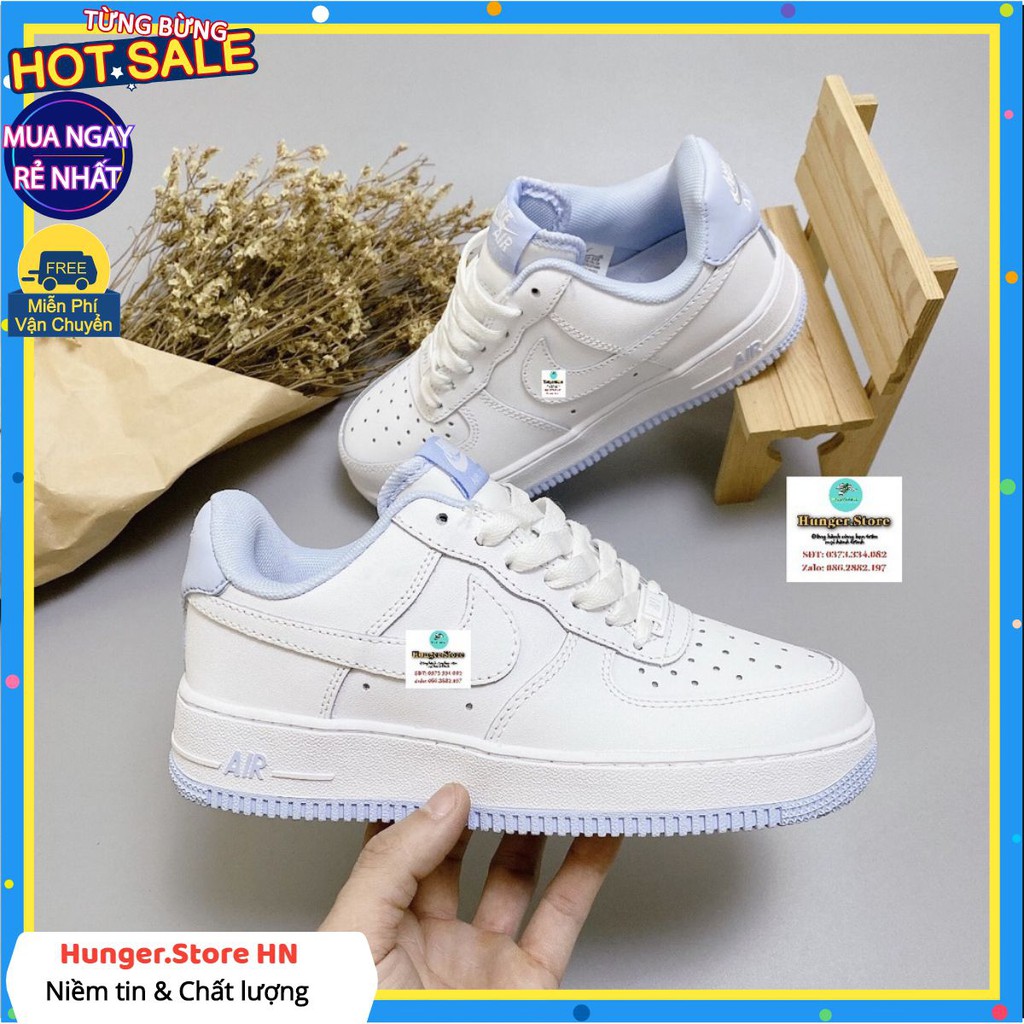 Giày AF1 [Chuẩn 1.1] trắng xanh,  đế cao 3cm , size 36-44 cả nam và nữ full box.Hunger.Store hn