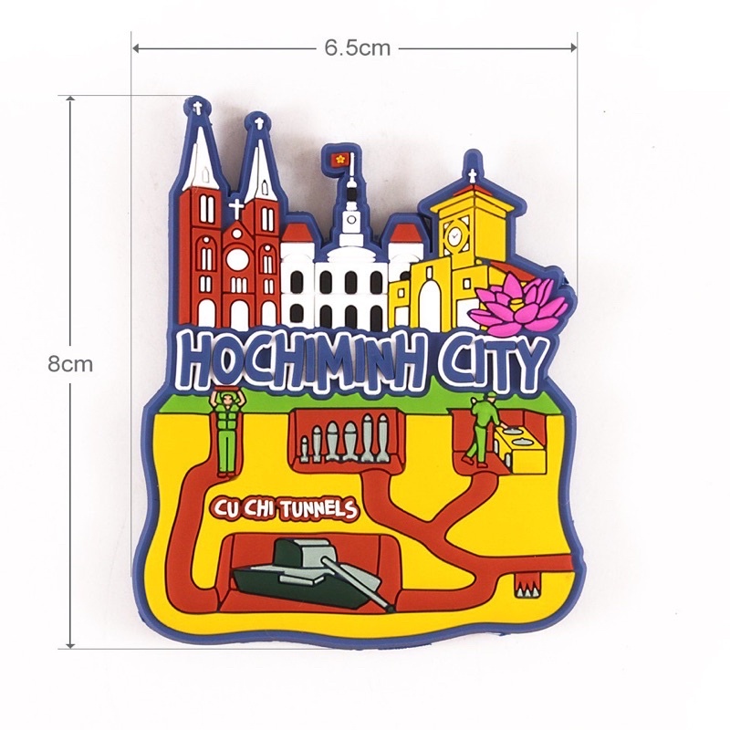 Magnet Nam châm hít tủ lạnh cao su lưu niệm sắc nét lưu niệm Việt Nam