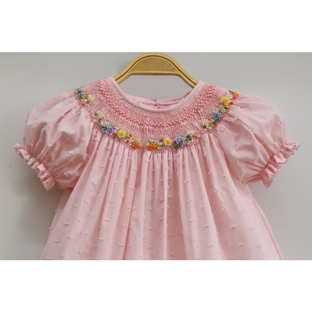 ĐẦM SMOCK ĐÔI MẸ VÀ BÉ TH HỒNG DÂU