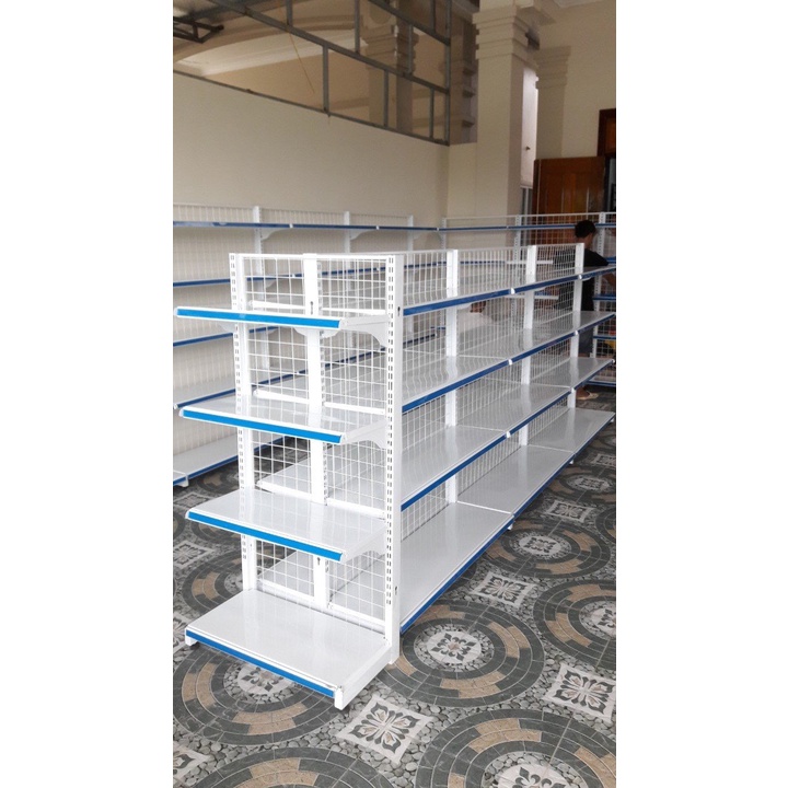 Kệ Siêu Thị Đơn 1 mặt Dài 90 Rộng 40 x Cao 150 x 4 tầng