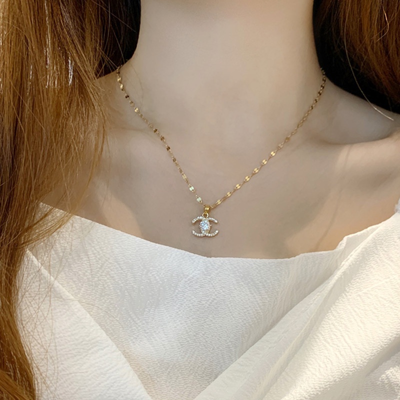 Dây chuyền vàng mạ 18k titan nguyên chất không gỉ thời trang sang trọng cho nữ