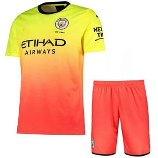 Quần Áo bóng đá CLB MANCITY SÂN KHÁCH (Có ảnh thật) - vải thun lạnh xịn (Màu Chuối Cam)  Mùa giải mới 2019/20