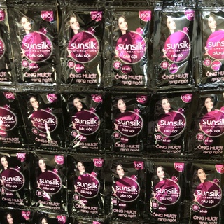  Combo 12 dây Dầu gội Sunsilk bồ kết óng mượt rạng ngời gói 6g - dây 10 gói - dầu gội đầu chăm sóc nuôi dưỡng tóc  Đen  