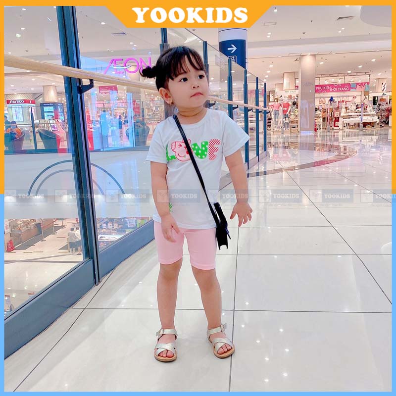 Quần legging lửng bé gái YOOKIDS chất cotton zip siêu mềm mát thấm hút mồ hôi tốt cho bé gái từ 1 2 3 4 5 6 tuổi