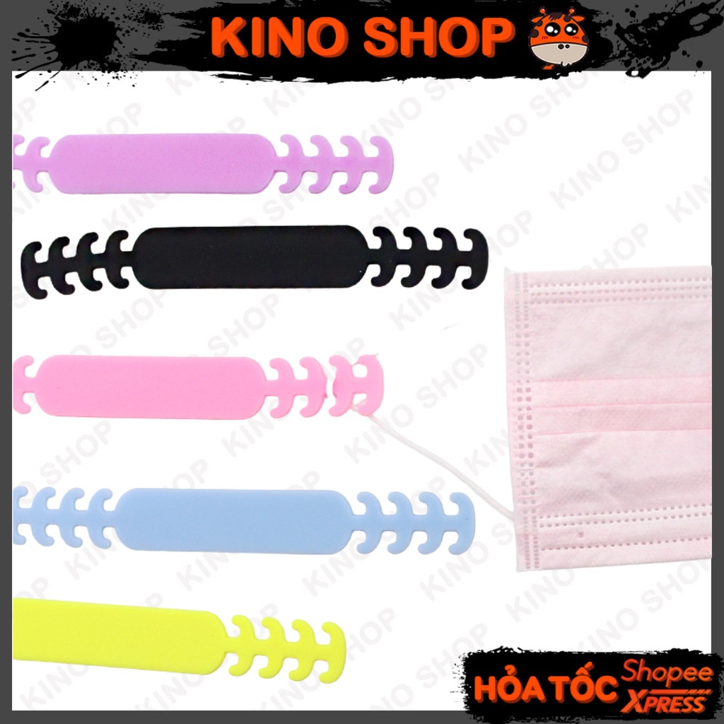 Dây đeo khẩu trang y tế trơn nhiều màu chống đau tai quai gài đệm silicon tiện lợi Kino Shop