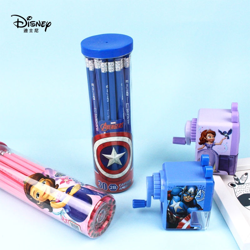 Disney ♛Bút Chì Đầu Tròn HB Họa Tiết Marvel Ice Snow Dành Cho Trẻ Em