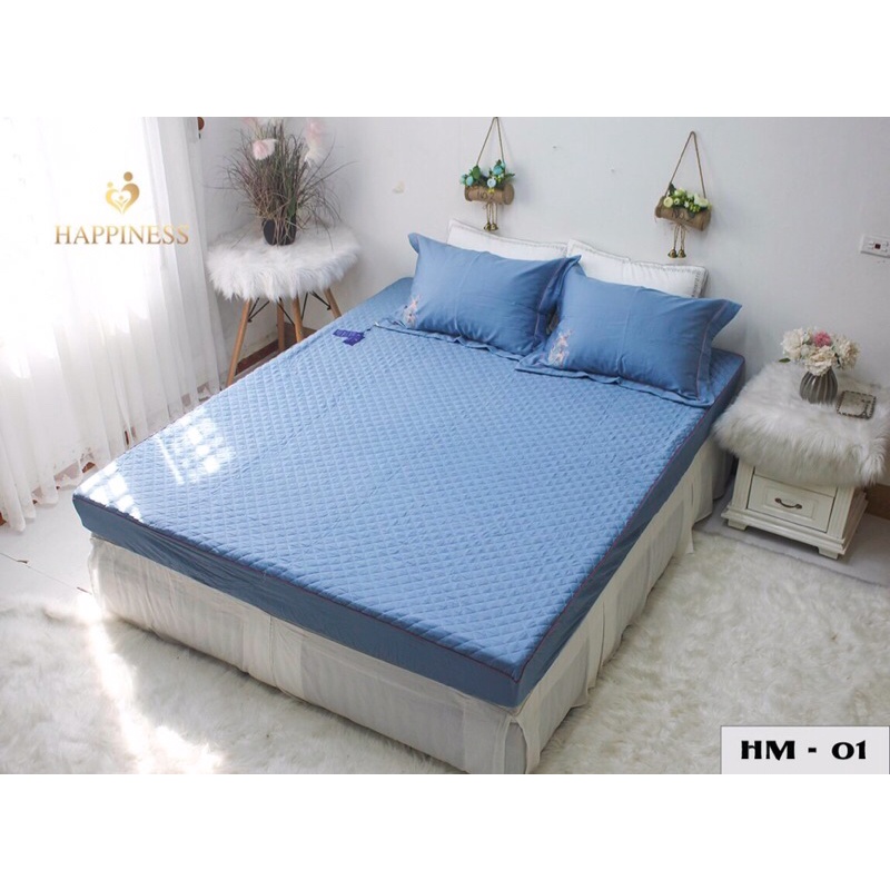 Bộ gối ga trần bông Happiness 1m6x2m/ 1m8x2m