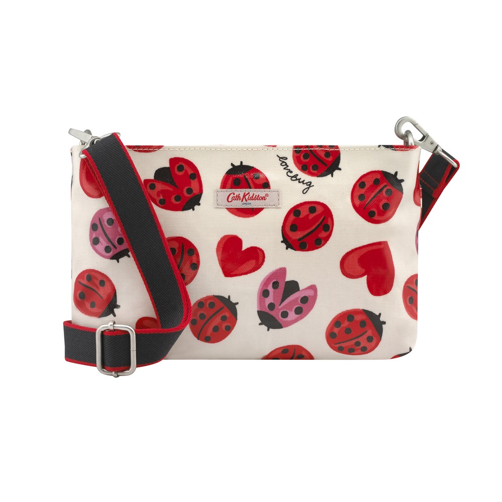 Cath Kidston - Túi đeo chéo Small Zipped Cross body Lovebugs - 984096 - Warm Cream