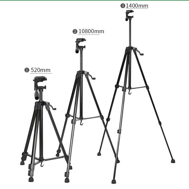 ✗✜Chân máy ảnh, tripod Weifeng WT-3520, khung nhôm cao cấp, tặng kèm kẹp điện thoại