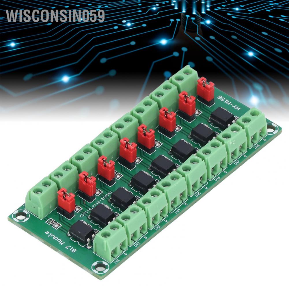Bo mạch cách ly Optocoupler 8 Kênh cách ly Trình điều khiển quang điện Mô-đun cách ly 817 3.6‑30V