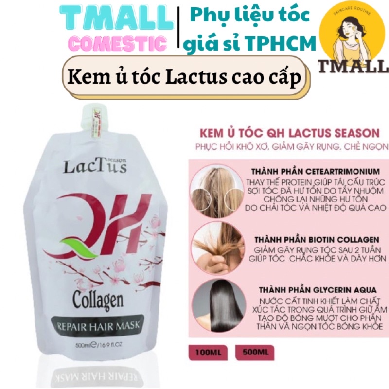 Kem ủ tóc Lactus season giảm gãy rụng phục hồi hư tổn chống xơ rối và tăng cường độ ẩm hấp tóc qh lactus season  500ml