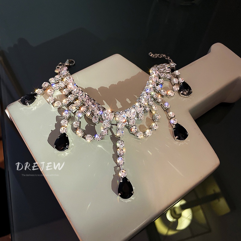 DREJEW Dây chuyền DREJEW đính đá toàn diện phong cách Âu Mỹ quyến rũ cho nữ