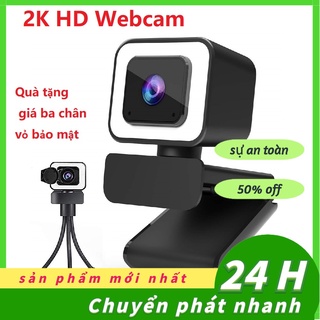 Webcam hd 2k với đèn chuông và micrô usb pc camera cho mac / máy tính để bàn / máy tính xách tay / youtube / phát trực tiếp