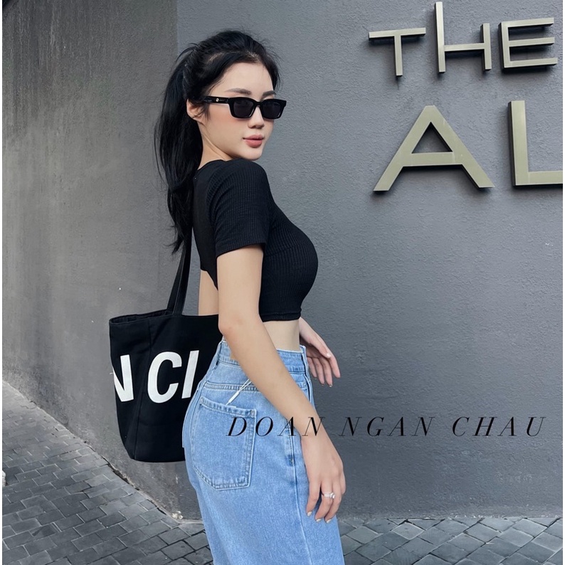 Áo thun croptop tay ngắn cổ tròn dáng ôm Sammivnxk💋Freeship | BigBuy360 - bigbuy360.vn