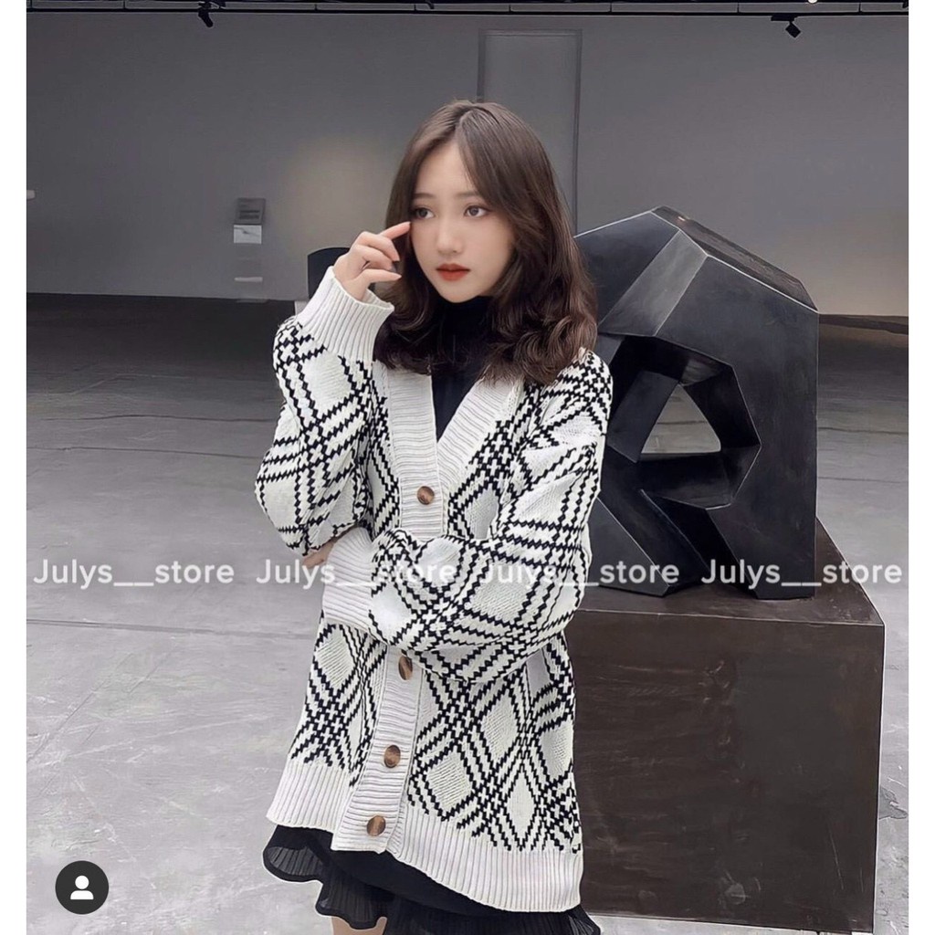 Áo Khoác Cardigan Nữ Hàng Quảng Châu Cao Cấp  - Áo Khoác Len Họa Tiết Kẻ Sọc Chéo Siêu Dày Dặn - A118