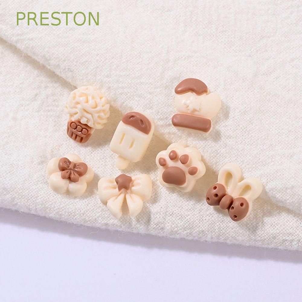 Bộ 10 Cây Kem Mini Đính Nơ/Gấu 3D Trang Trí Móng Tay