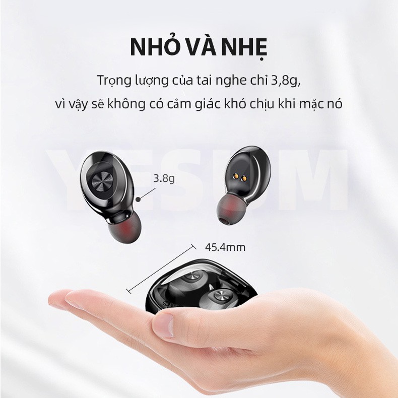 Tai nghe không dây mini bluetooth TWS 5.0 âm thanh trầm tích hợp micro chống nước thích hợp cho Apple Android | WebRaoVat - webraovat.net.vn