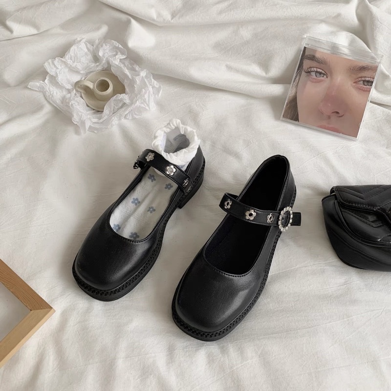 Giày búp bê có quai Mary Jane Yannie Lolita vintage học sinh đế cao