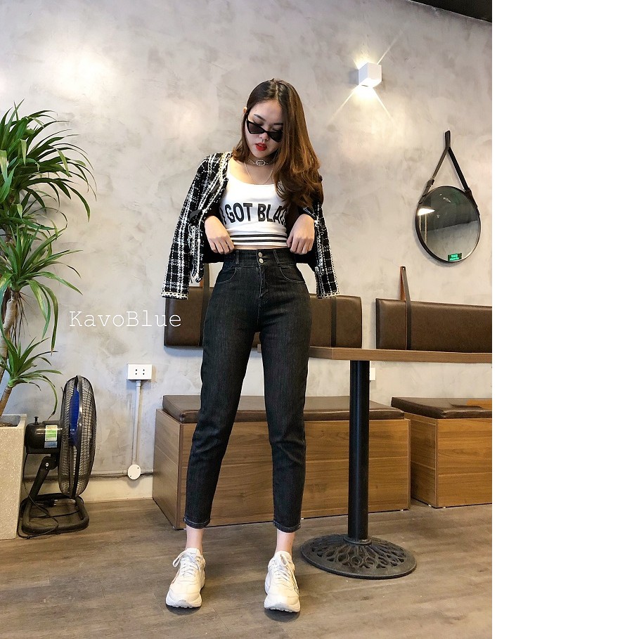 Quần Bò Nữ KAVO BLUE Dáng Boy Co Giãn 4 Chiều Dày Dặn BY920-19