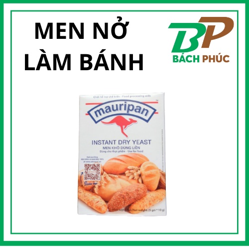 Men Nở, Men khô bánh mì Instant Mauripan 10g/ gói, 5 gói/ hộp - Kho Pha Chế Đà Nẵng