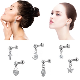 Đôi bông tai hình bướm mặt trăng đính đá thời trang