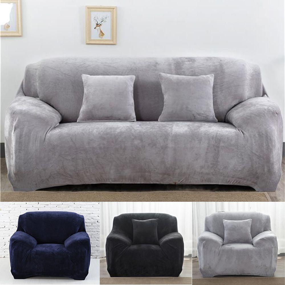 KUNHEV Vỏ Bọc Ghế Sofa 1 / 2 / 3 / 4 Chỗ Ngồi Bằng Vải Bông Đàn Hồi Mềm Mại Hiện
