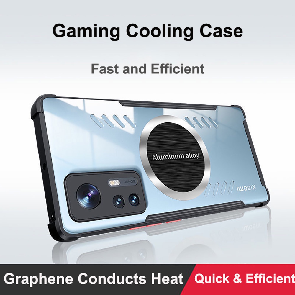 Ốp Điện Thoại Nam Châm Tản Nhiệt Trong Suốt 5G Cho Xiaomi Mi 12 Case 5G Graphene Xiaomi Mi 12X
