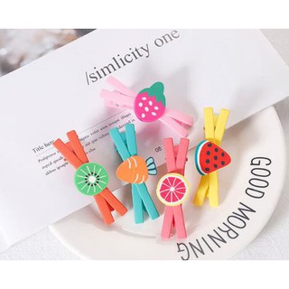 Kẹp tóc trái cây, hoa quả nhiều màu dễ thương