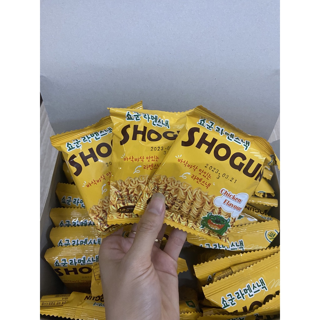 Mì tôm trẻ em Shogun Hàn Quốc hộp 30  gói 18gram, siêu ngon, tốt cho sức khoẻ, ăn vặt, ăn sáng cực tiện