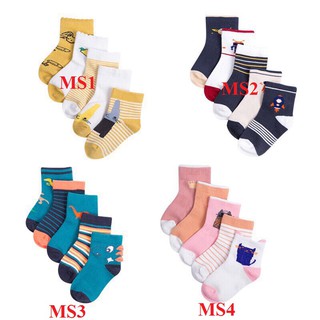 Set 5 đôi tất len cao cổ cho bé trai và bé gái