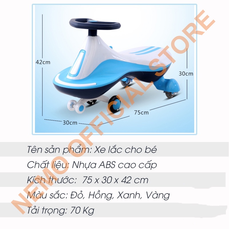 Xe lắc chòi chân có nhạc+đèn cho bé từ 1-5 tuổi.BẢO HÀNH 1 NĂM