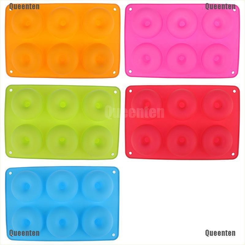 Khuôn làm bánh donut 6 ngăn bằng silicon tiện lợi