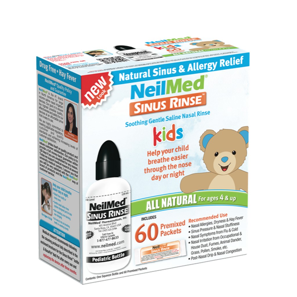 Bình rửa mũi NeilMed Sinus Rinse Kid cho Bé + 60 gói muối