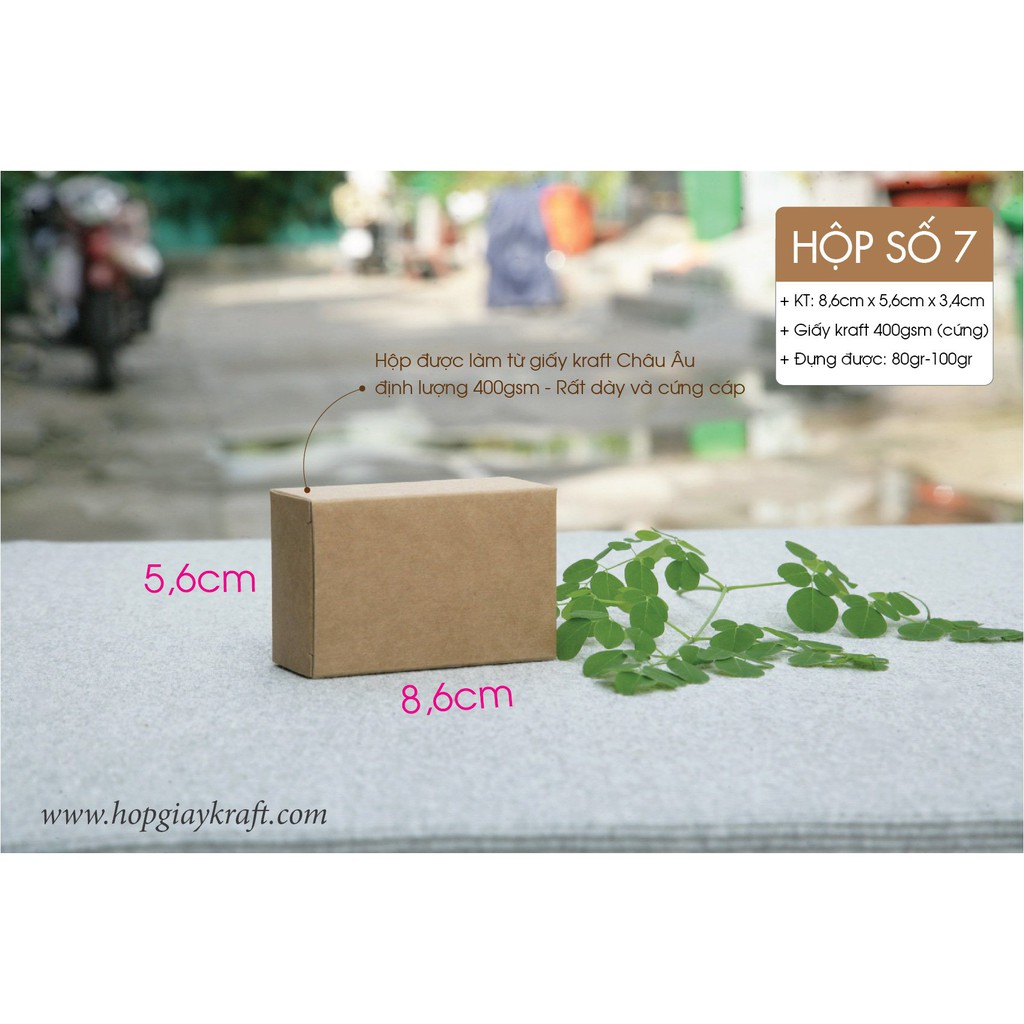 50 cái -  Hộp giấy kraft Handmade đựng quà tặng hộp xà bông xà phòng handmade - Hộp số 7