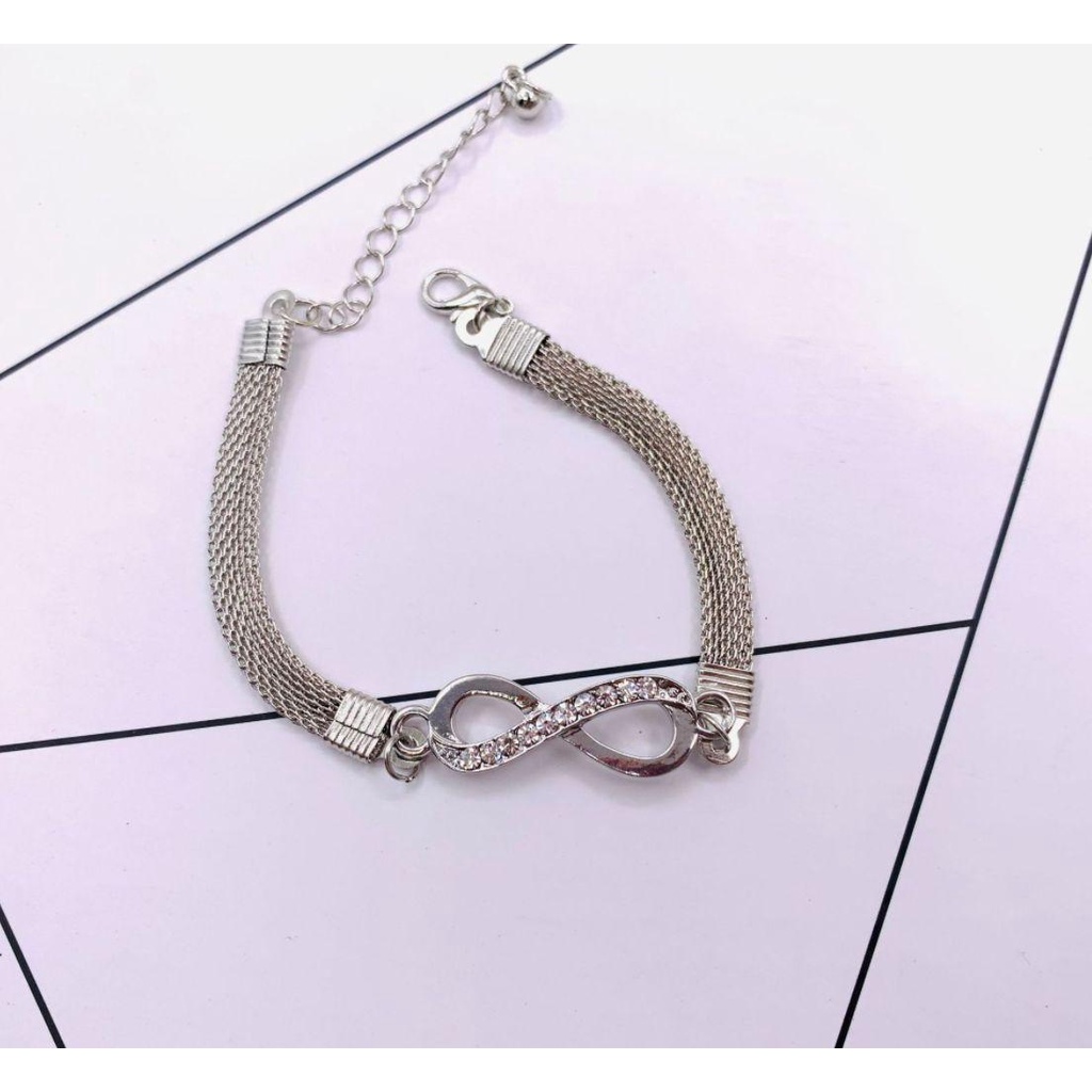 Vòng Tay Dây Da Mặt Số 8 Phong Cách Bohemian