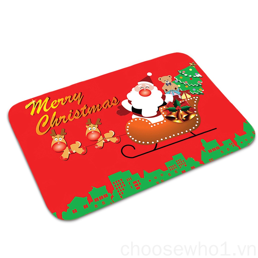 Tấm thảm chùi chân họa tiết ông già noel dễ thương bắt mắt