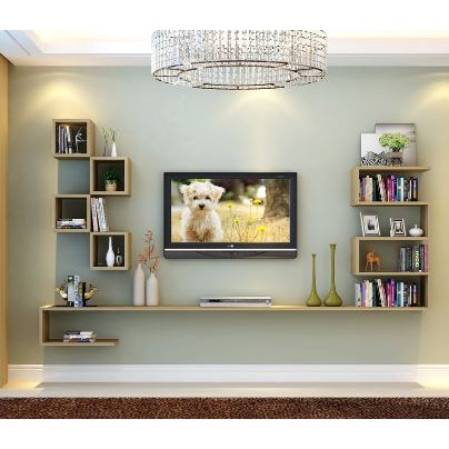 Kệ tivi trang trí treo tường phòng khách rộng 1.6m gỗ MDF giá tại xưởng