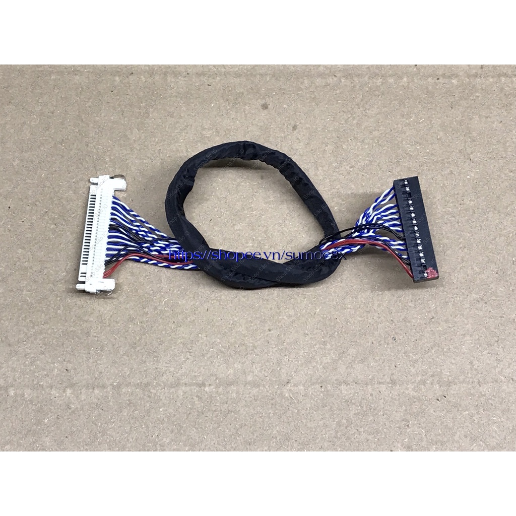Cáp LVDS màn PC FIX-30P-S8 30 chân 8 kép - Đảo ngược - Dây đỏ VCC nằm bên trái