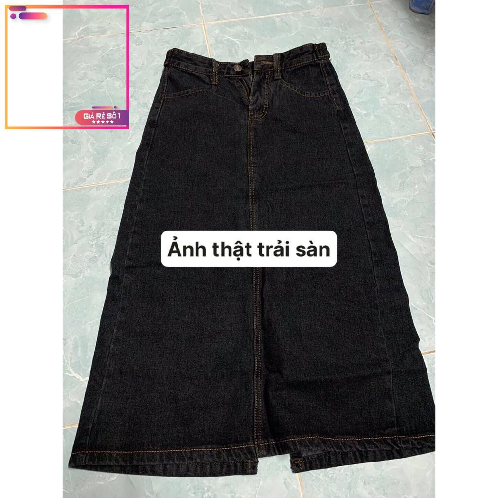 Chân Váy Jeans chữ A Hack Dáng Hàng Quảng Châu Siêu Đẹp (Ảnh Thật Ở Cuối)